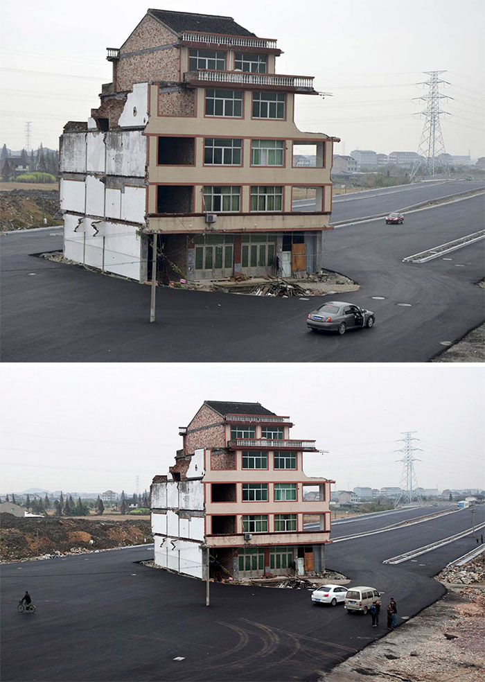 中國政府為這些頑固的房主鋪平了道路。 居民最終搬出，但房子已經成為抵製開發商的象徵