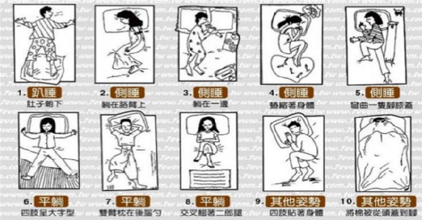 10种性格】你是那一种睡姿?快来测验看看吧!(别偷看下面答案唷)