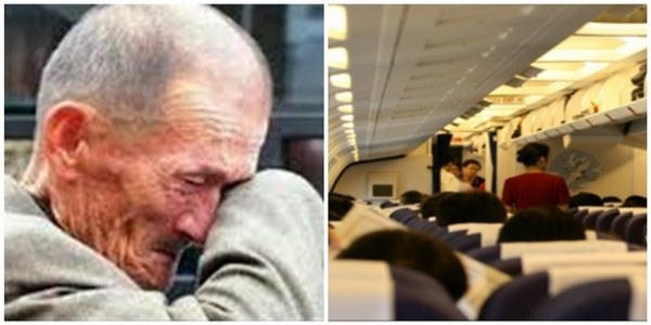 70歲鄉下老伯第一次搭飛機,沒想到空姐的「一個舉動」竟讓他當場下跪磕頭!知道「真相」後所有人淚崩!