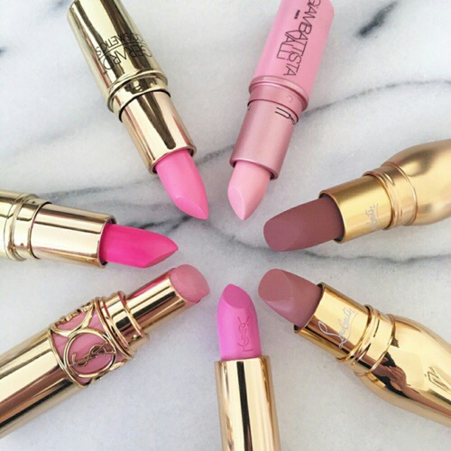 lipstick, makeup, and pink 圖片