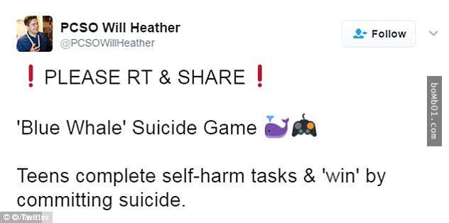  15歲女生上傳了「藍鯨」照片就自殺死掉，深入調查後才發現是一種已經殺死百多人的游戲！