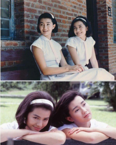 1988年，張曼玉（上圖左）和鍾楚紅合演電影《流金歲月》，2大美女各有特色。劇照