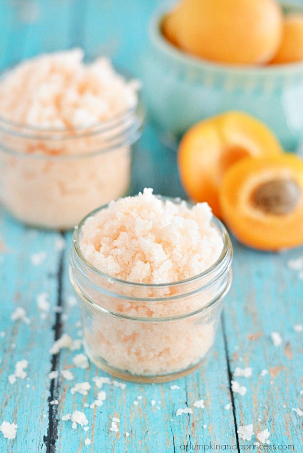 Polish your skin with some homemade apricot sugar scrub.