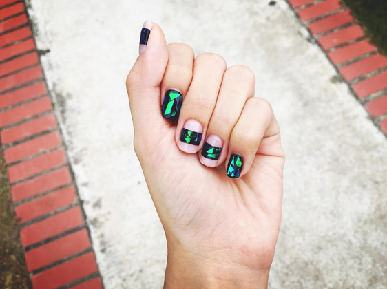 There's even the negative space + glass nail mani that's TO DIE FOR.