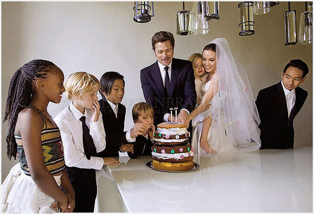 The Jolie Pitt family, Shiloh is second from left