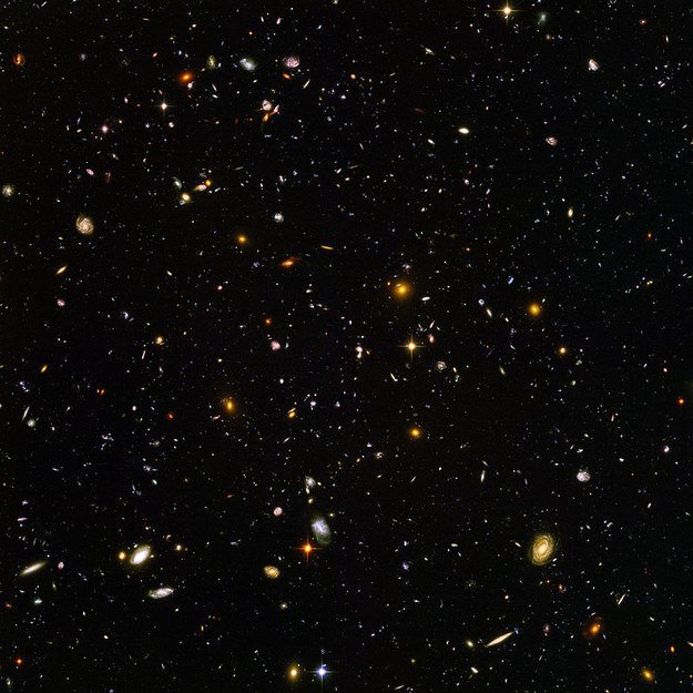 But let's think bigger. In JUST this picture taken by the Hubble telescope, there are thousands and thousands of galaxies, each containing millions of stars, each with their own planets.