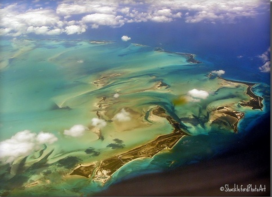 5. 35,000英呎上空的巴哈馬群島。<BR><BR>