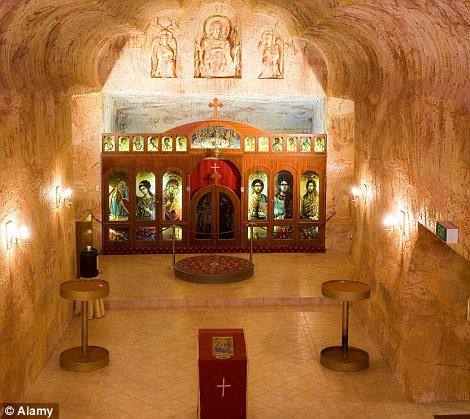 Coober Pedy is built underground to withstand the daytime heat, and even has an underground chapel