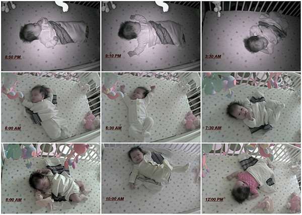媽媽把２歲兒子抱進嬰兒床時，發現寶寶監視器鏡頭一直跟著她…讓她嚇得放聲尖叫！