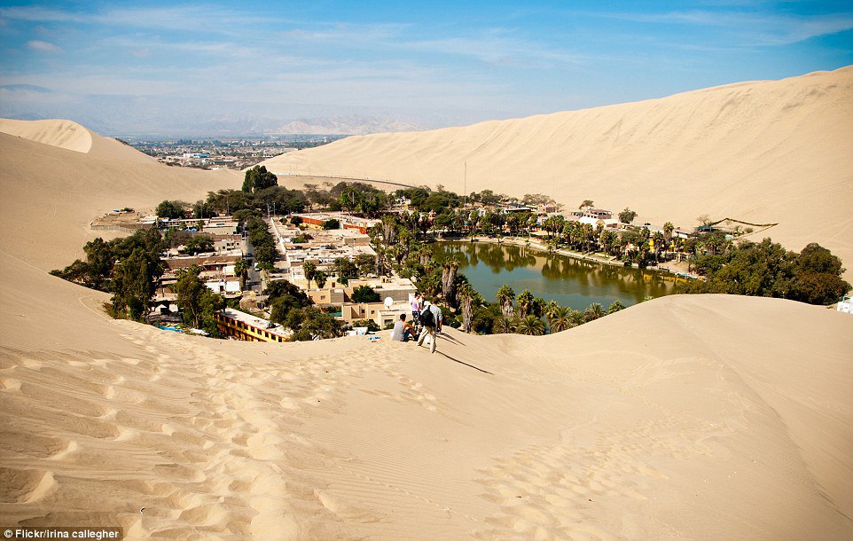 The Incans make their living on guests coming from afar to climb to the top of a wind-sculptured sand dune and watch the sunset over the golden landscape, before sailing on down rented sandboards or dune buggies