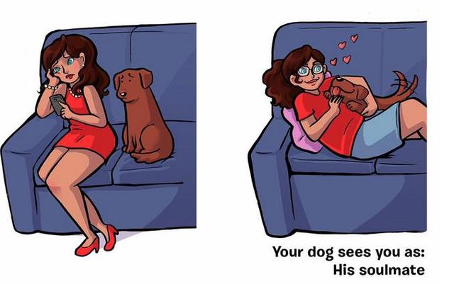 10張讓你發現你有多完美的「狗狗眼中的你」插畫！