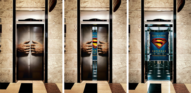 13. 電影《超人》(Superman)：善用電梯來變身。