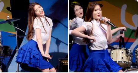 韓國女團在跳舞時「胸部突然滑到肚子上」，觀眾直接看懵了