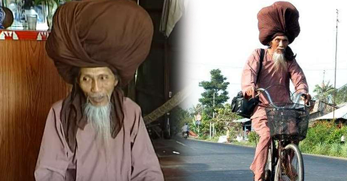 這位越南老人留了50年長發已重達10公斤！當他去世後把頭套拿下的那一刻，所有人都被嚇到！
