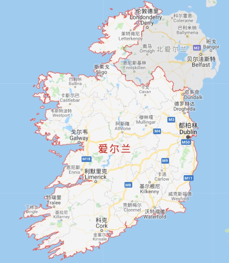 爱尔兰岛地理位置图片