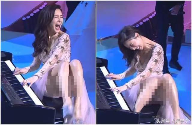 香港的女星這樣表演好敬業 抬腿彈鋼琴「一片肉色」露出 這才叫藝人阿～