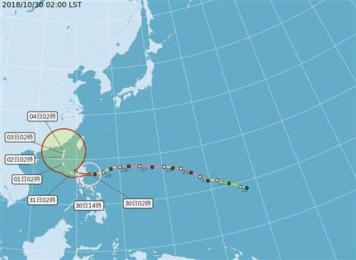 颱風玉兔未來路徑（圖／翻攝自中央氣象局）