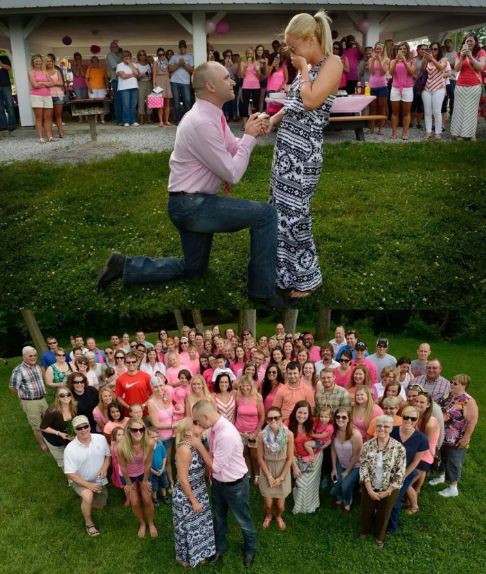 One man surprised his 26-year-old girlfriend, a breast cancer patient, by proposing to her pre-surgery. 