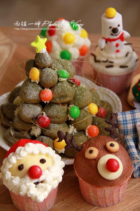 馴鹿蛋糕+泡芙聖誕樹---卡通味十足的聖誕節小甜點
