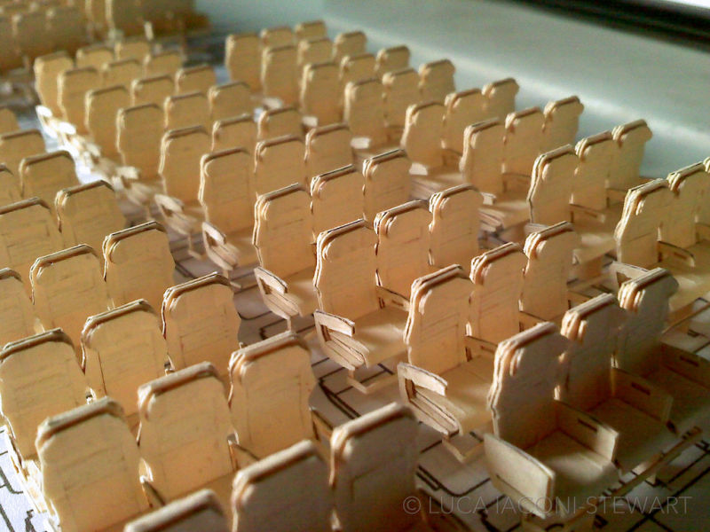 This meticulously crafted 777-replica is made of manila folders