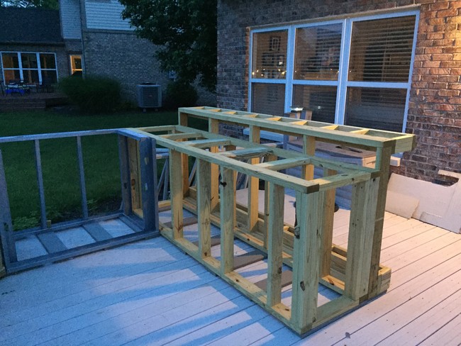 The foundation for a bar and a footstool were soon added.