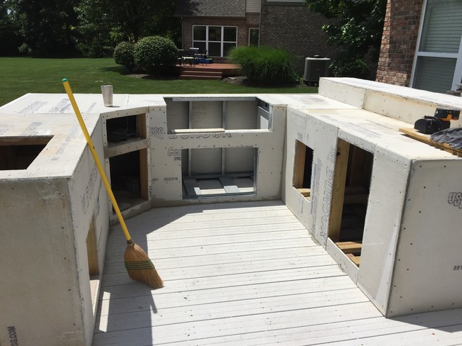 Once the boards were all placed, it was time to see if the centerpiece worked with the space...