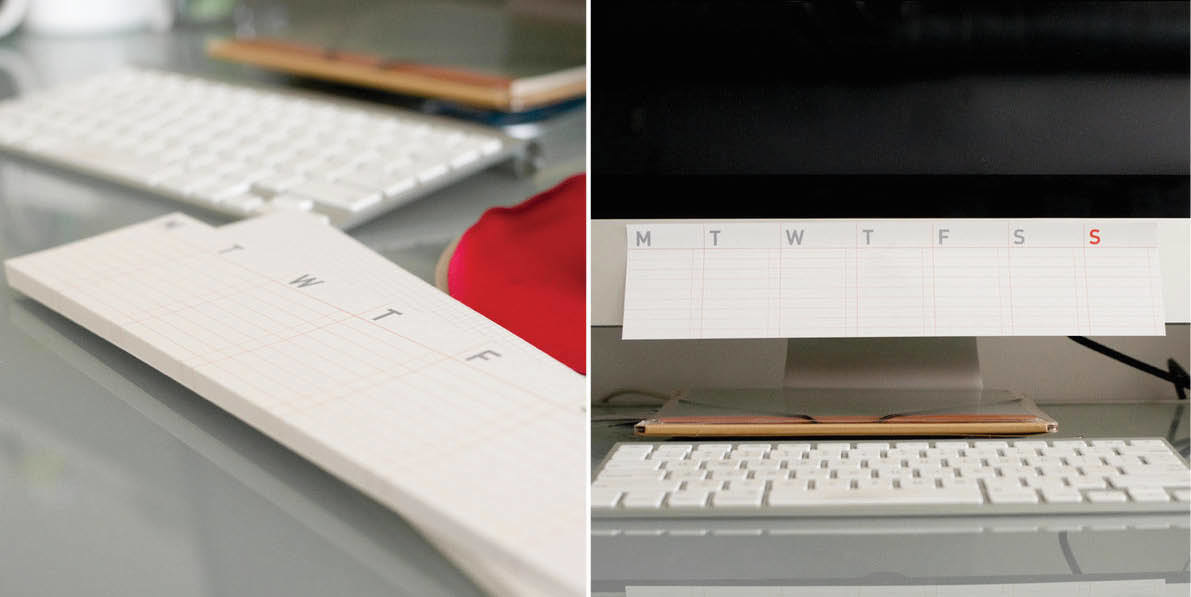 A sticky note, calendar, and wrist pad all in one.