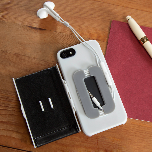 A phone case that holds your earphones so you that you'll never lose them again.