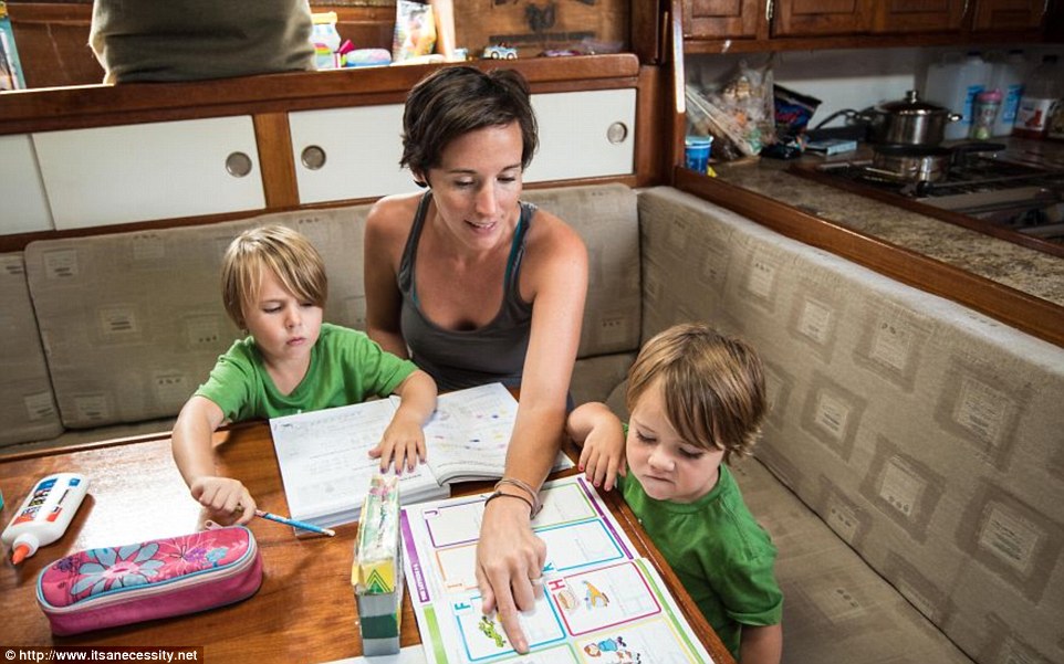 The girls have been home-schooled along the way, using Genevieve's previous experience as an English school teacher