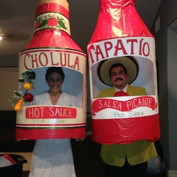 Hot sauce couple's costume