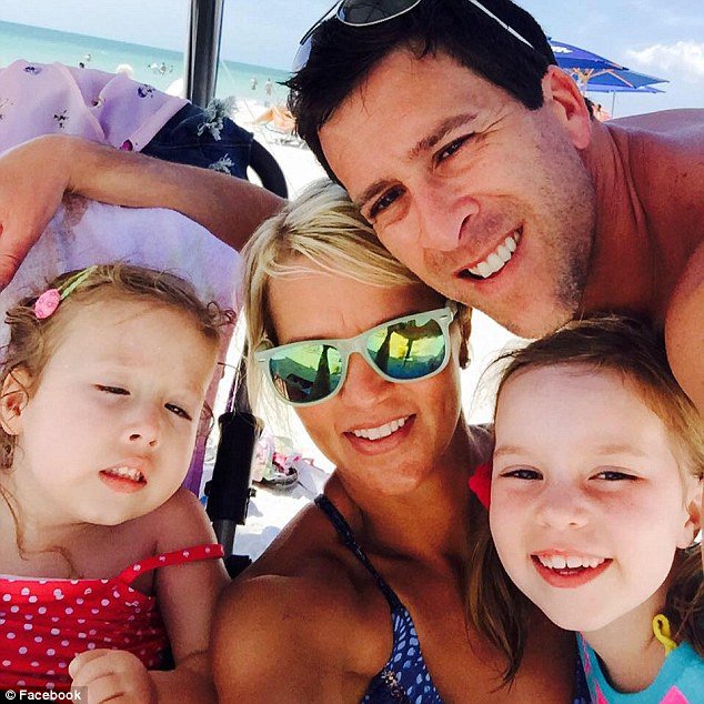 Loving family: Mom Brein Bjorson Marzano (center) was flying with Mazzy (left) and her other daughter Birkly (right)from Tampa to Pittsburgh on their way home from vacation