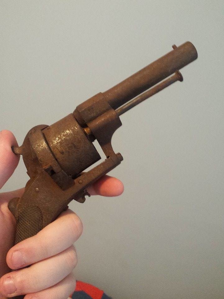 One explorer found this old gun (missing a trigger) hidden in his backyard.