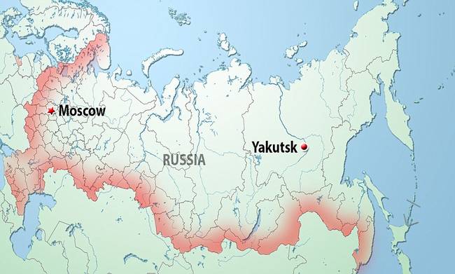 這是雅庫茨克的地理位置。<BR><BR>