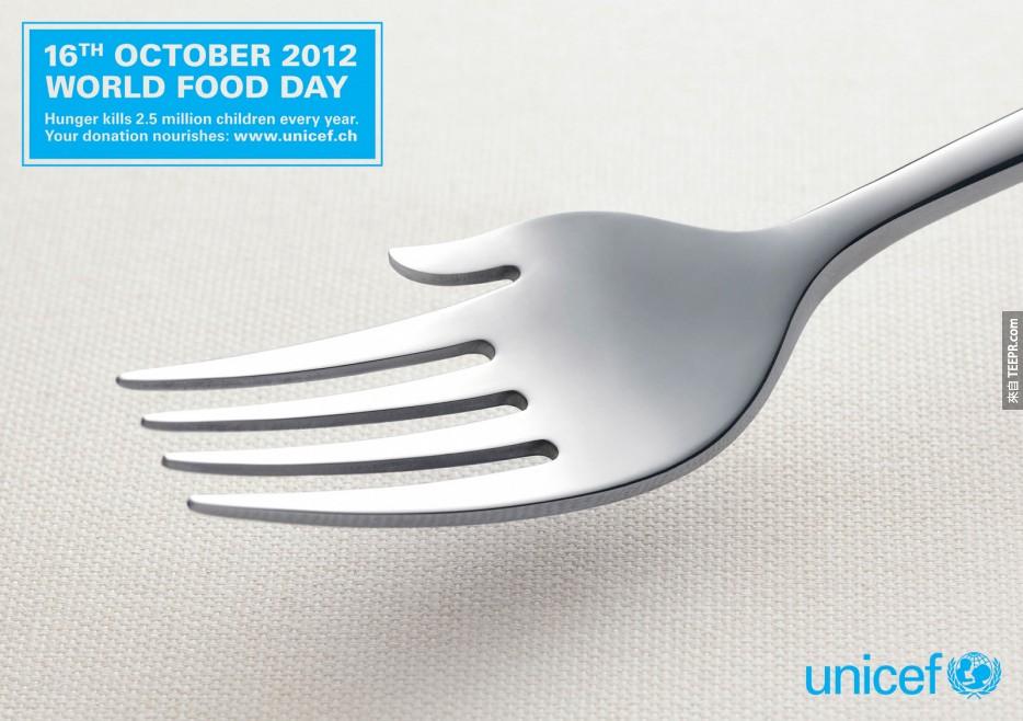 17. 世界糧食日：每年有250萬個兒童死於飢餓，你的贊助會滋養他們。<BR><BR>