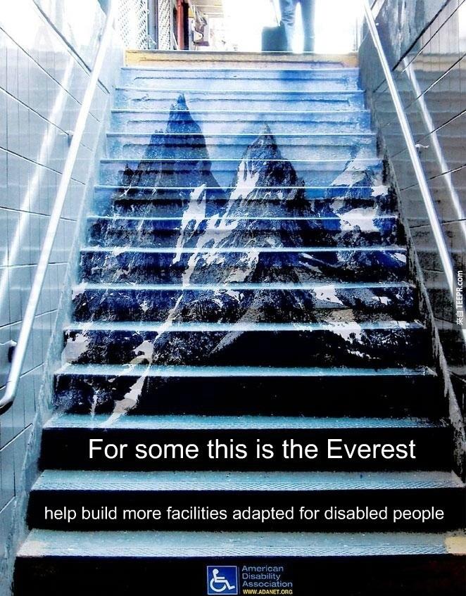 6. 對某些人來說，這就是聖母峰(Everest)：幫助設立更多殘障人士的設施。<BR><BR>