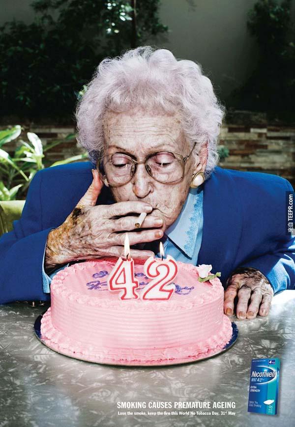 22.) 抽煙會導致快速老化。<BR><BR>