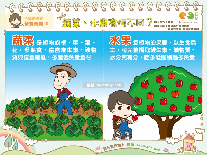 蔬菜水果區別,蔬菜,水果,健康圖文,健康漫畫,漫漫健康,fruit, veggie,vegetable and fruit,健談,健談網,havemary