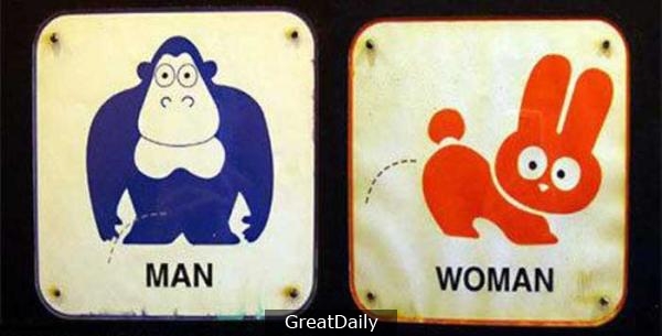 笑尿了！ 世界各國廁所指示牌上的幽默！！日本的我噴飯了…