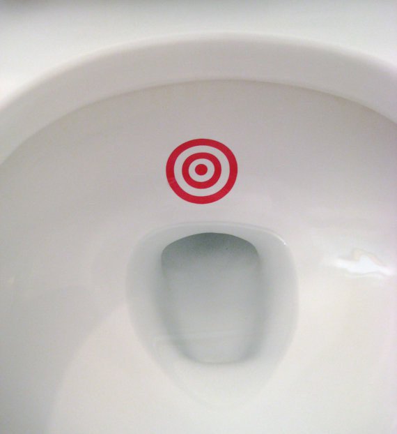 Put a target in the toilet bowl to improve your kid's aim.